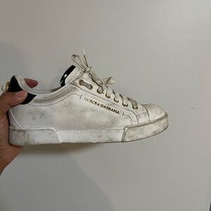 Dolce & GABBANA Classica Sneakers White & Gold Size 9.5 (Size 8)